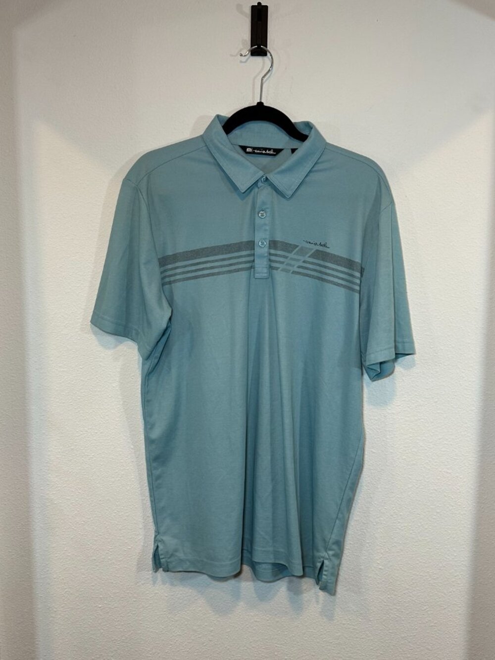 Travis Mathew Men's Blue Even Money Playoff Fashion Golf Polo Size Extra Large